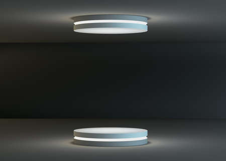 White glowing showcaseの写真素材