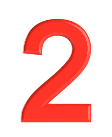 Red number. 3D illustration