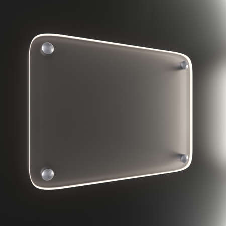 Empty glass plate with glowing edges