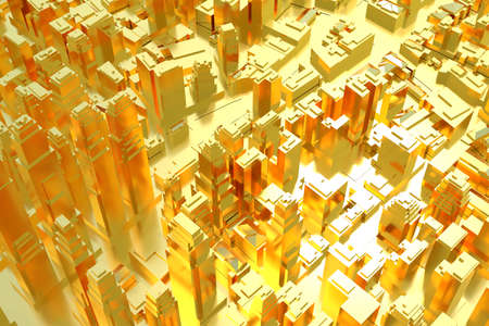 Golden city. Abstract business background