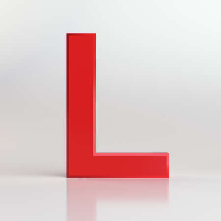 Red letter. Beautiful font for your design. On white background. 3D illustrationの写真素材