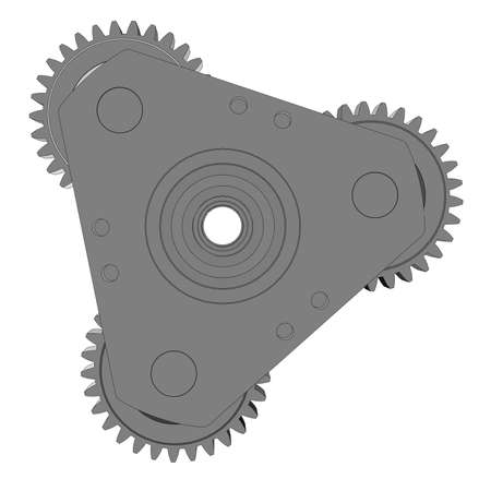 Vector illustration of three metal gearsのイラスト素材