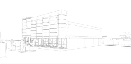 Industrial buildings. Vectorのイラスト素材