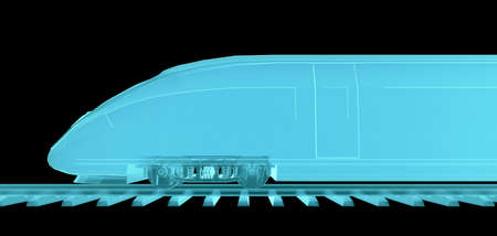 Glow blue high-speed train