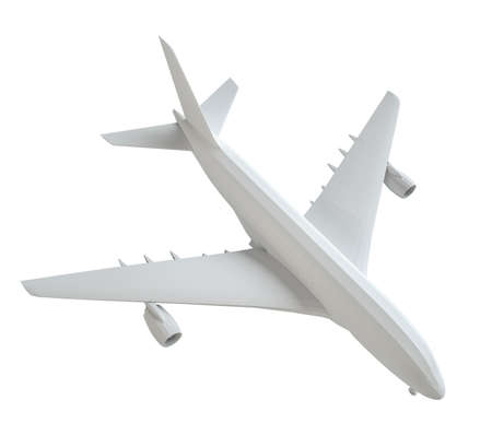 White airplane. Isolated on white background. 3d illustrationの写真素材