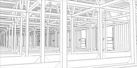 Vector illustration of industrial interiorのイラスト素材
