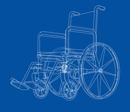 Sketch of wheelchair.のイラスト素材