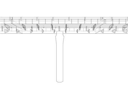 Bridge sketch rendering wire-frame style on a white background.のイラスト素材
