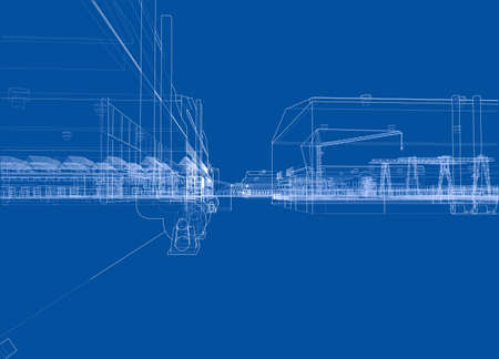 Industrial buildings. Vectorの写真素材