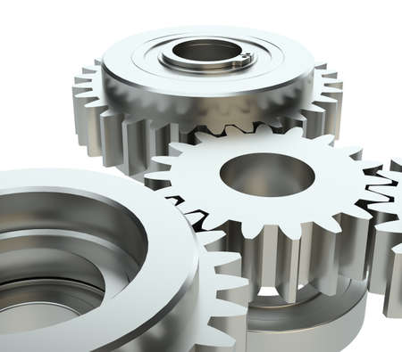 Cog gears mechanism concept. 3d illustrationの写真素材