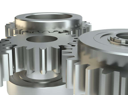 Cog gears mechanism concept. 3d illustration