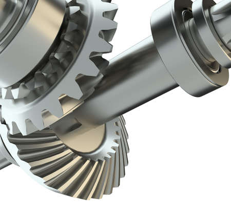 Cog gears mechanism concept. 3d illustration