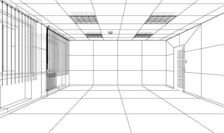 Interior sketch. Vector rendering of 3dのイラスト素材