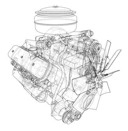Engine sketch. Vectorのイラスト素材