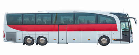 Bus on isolated white backgroundの写真素材