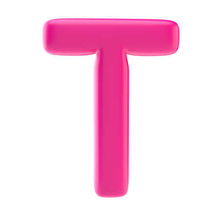 Glossy pink letter uppercaseの写真素材