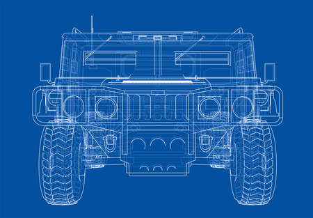 Combat car. Vector rendering of 3dのイラスト素材