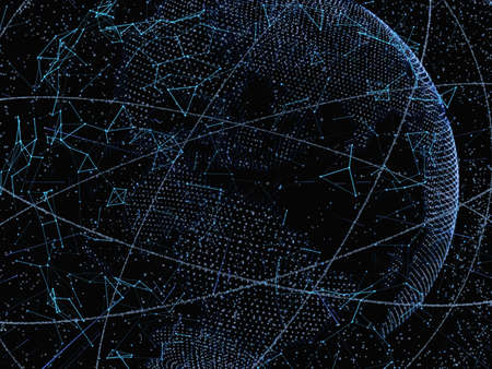 Digital World On Balck Background