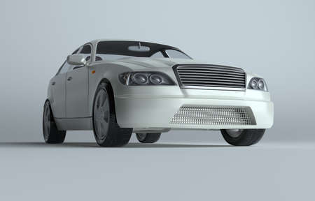 Generic brandless sports car on gray background