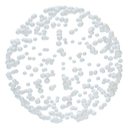White sphere consisting of small particles