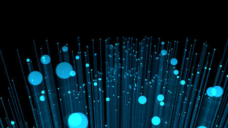 Abstract bokeh blue neon lines. Beautiful background for your design. Glass tubes with neon light...