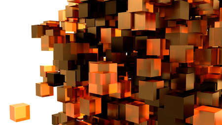 A Orange Cubes Abstract Background