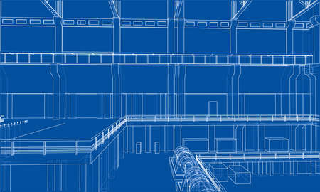 Warehouse sketch. Vector