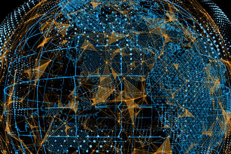 World Map And Lines. Concept of Global Business
