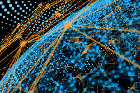 World Map And Lines. Concept of Global Business