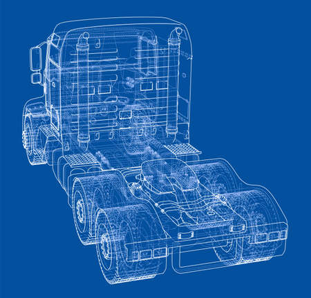 Concept truck. Vector rendering of 3d.のイラスト素材