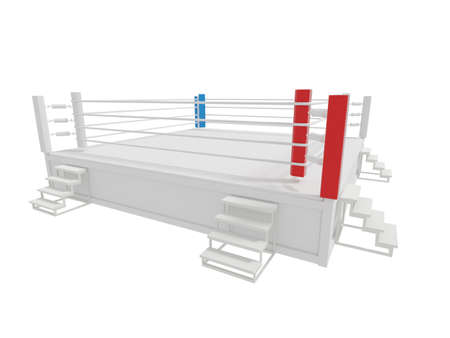 Boxing ring isolated on white backgroundの写真素材