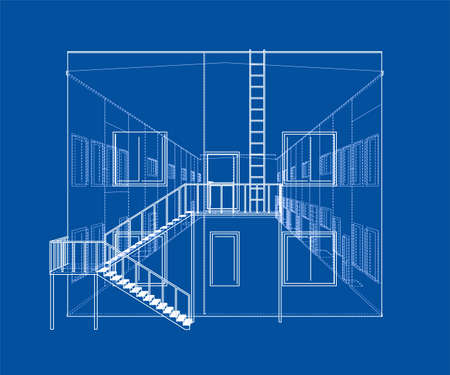 Concept of building vector rendering of 3d.のイラスト素材