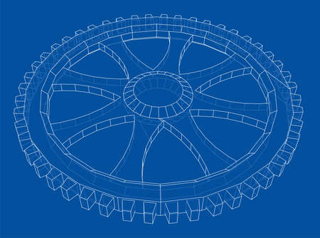 Gear sketch. Vectorのイラスト素材