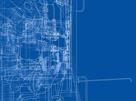 Sketch industrial equipment. Vectorのイラスト素材