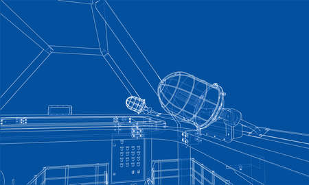 Sketch industrial equipment. Vectorのイラスト素材