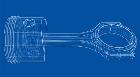 Sketch of piston vector rendering of 3d.のイラスト素材