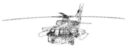 Helicopter outline. Military equipmentの写真素材