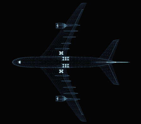 Abstract digital airplaneの写真素材