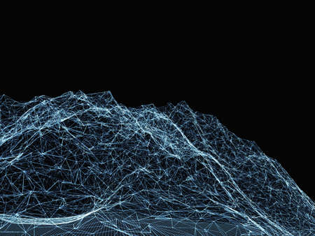 Abstract digital landscape with particles
