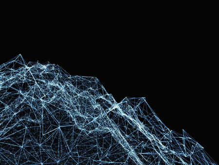 Abstract digital landscape with particlesの写真素材