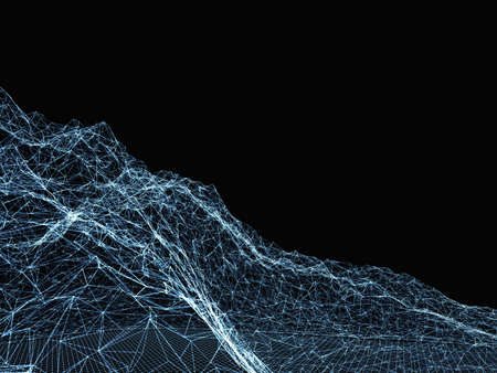 Abstract digital landscape with particles