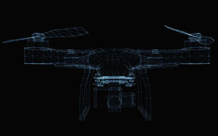 Drone concept consisting of luminous linesの写真素材
