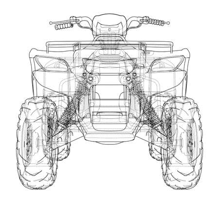 ATV quadbike concept outline. Vectorのイラスト素材