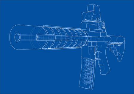 Machine Gun. Vector