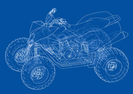 ATV quadbike concept outline. Vectorのイラスト素材