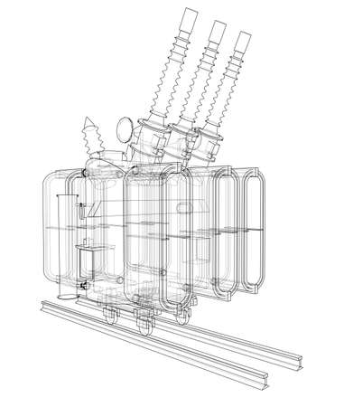 Power transformer concept. Vectorのイラスト素材
