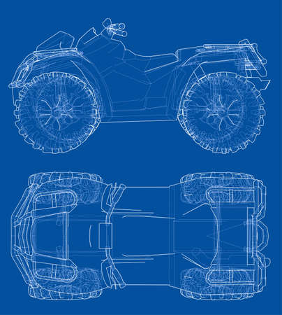 ATV quadbike concept outline. Vectorのイラスト素材
