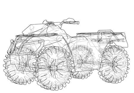 ATV quadbike concept outline. Vectorのイラスト素材