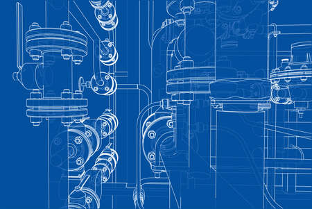 Sketch of industrial equipment. Vectorの写真素材