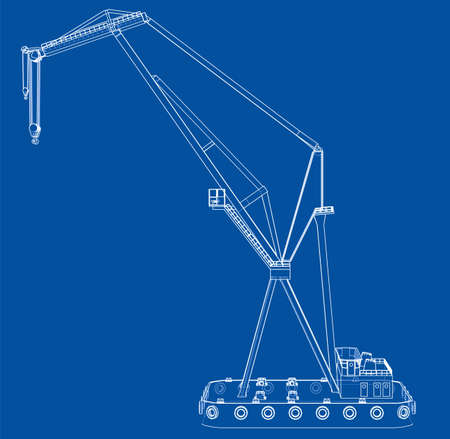Floating crane. Vectorのイラスト素材